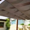 B-WARE Aluminium Pergola Florenz 1116 | Holzoptik dunkelbraun/braun | 350x505x236 cm