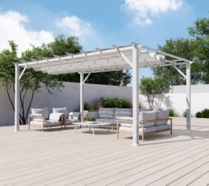 Aluminium Pergola Florenz 1116 | Weiß/Weiß | 350x505x236 cm