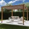 WEDEBAU_Paragon_Pavillon_Florida (1) B-WARE Aluminium Pergola Florida 1111 | Holzoptik hellbraun | 350x350x235 cm
