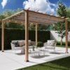 WEDEBAU_Paragon_Pavillon_Florida B-WARE Aluminium Pergola Florida 1111 | Holzoptik hellbraun | 350x350x235 cm