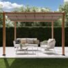 WEDEBAU_Paragon_Pavillon_Florida (2) B-WARE Aluminium Pergola Florida 1111 | Holzoptik hellbraun | 350x350x235 cm