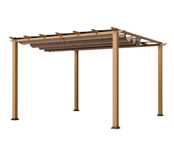 WEDEBAU_Paragon_Pavillon_Florida (3) B-WARE Aluminium Pergola Florida 1111 | Holzoptik hellbraun | 350x350x235 cm
